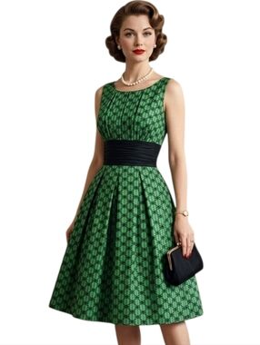 FROCK! by TRACY REESE Retro Silk & Linen Fit & Flare Dress - Size 2